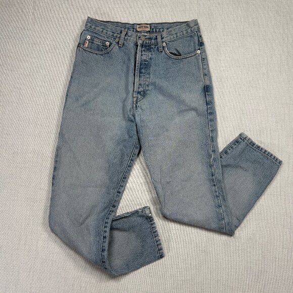Vintage GUESS High Rise Tapered Leg Jeans Light Blue Wash Cotton Size 30 - Picture 1 of 15